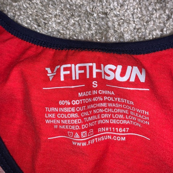 Fifth Sun Red & Gray Striped Tank top size S - Picture 5 of 6